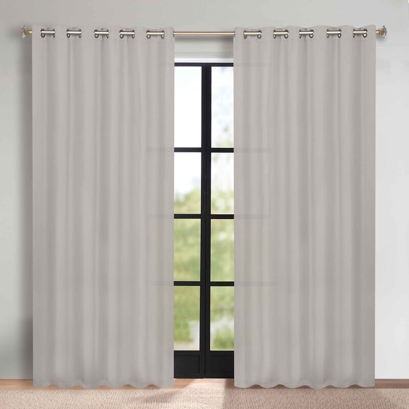 Modern Solid Blackout Curtain Panels Set of 2 Room Darkening Drapes image number 1