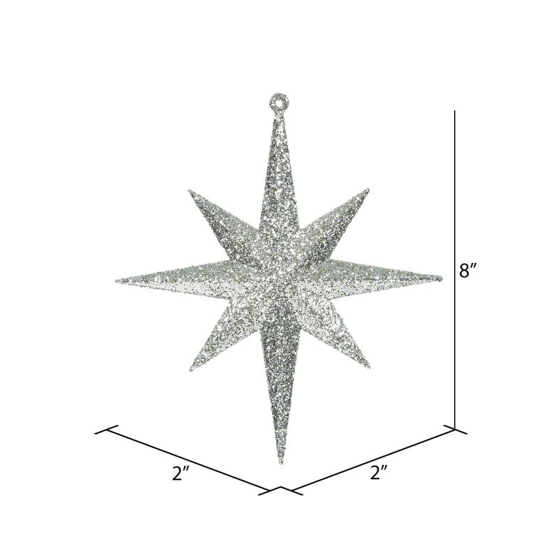Vickerman 8" Champagne Iridescent Glitter Bethlehem Star Christmas Ornament, 4 per Box image number 1