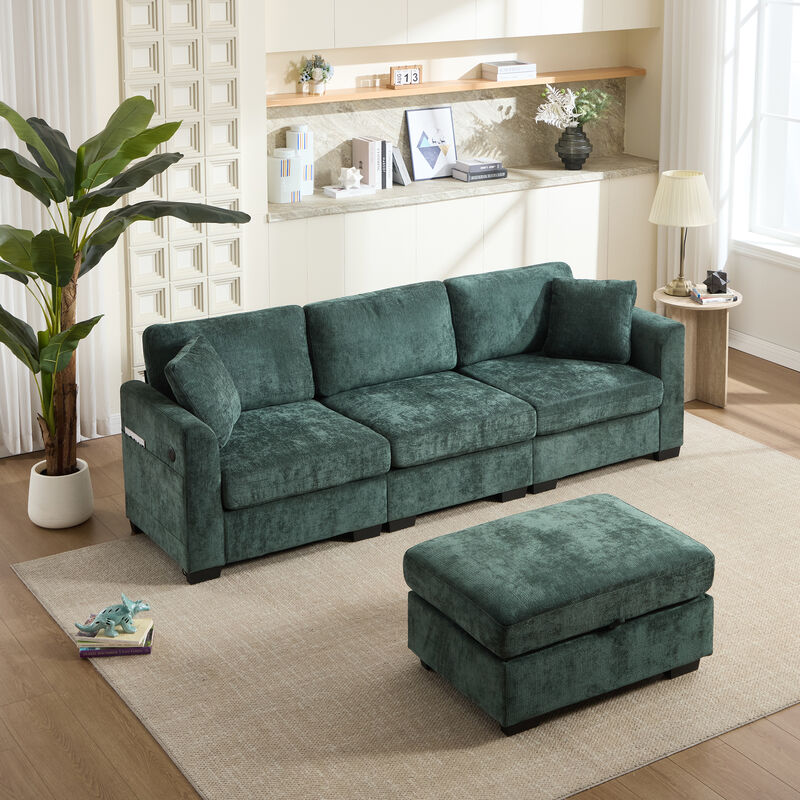 Bomzik Modern Storage Sectional Sofa with Dual USB image number 3
