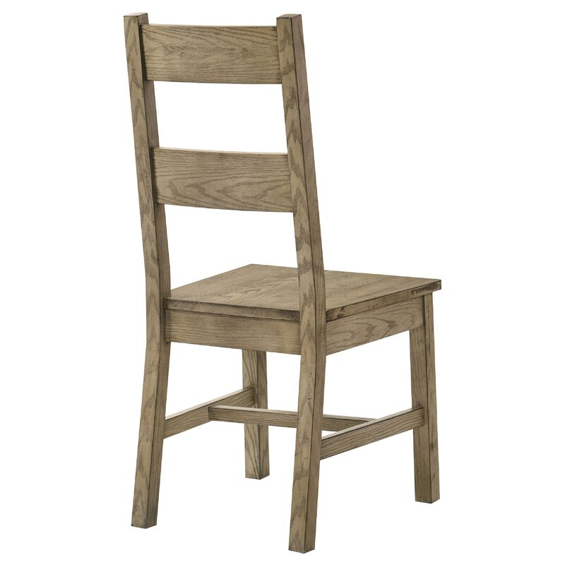 Dova Dining Side Chair Set of 2, Ladder Back, Vineyard Oak Brown Wood image number 6
