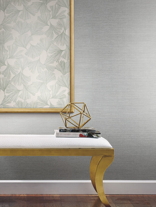 Shining Sisal Silver Metallic Wallpaper (Set of 2)
