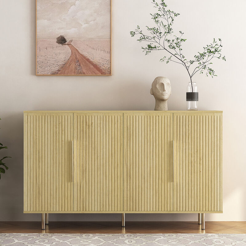 TATEUS Modern Sideboard Credenza with Adjustable Storage Shelves