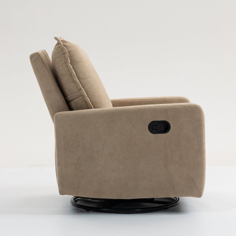 Short Plush Armchair Sofa Manual Button Recliner Chair image number 7