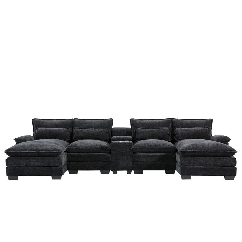 Bimkom U-Shaped Chenille Sectional Sofa image number 0