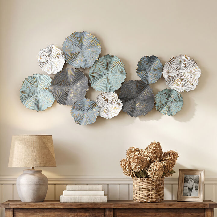 48" Abstract Lotus Metal Floral Wall Art Decor