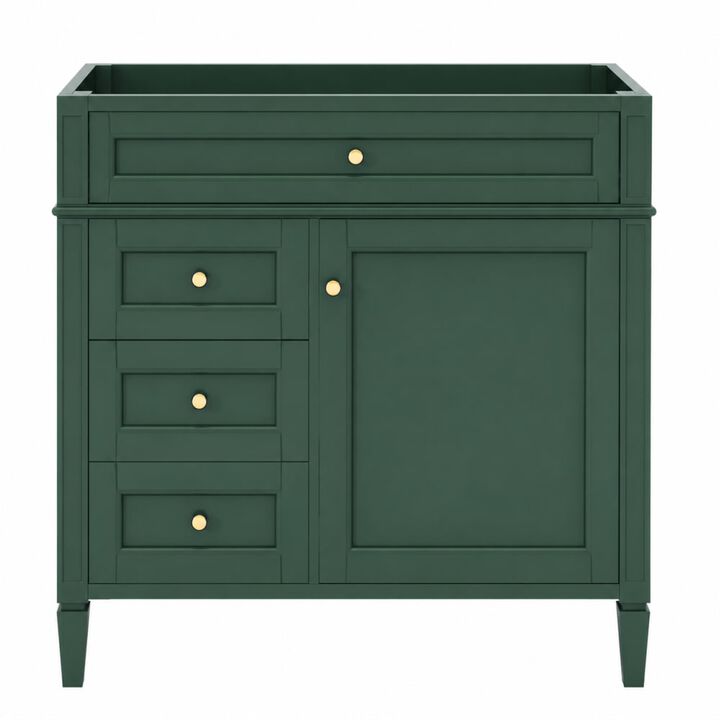 ELEMENT ACE 36 Inch Bathroom Vanity Without Top Sink, Freestanding Bathroom Storage Cabinet with 2 Drawers, Tip-Out Drawer, Adjustable Shelf and Solid Wood Frame