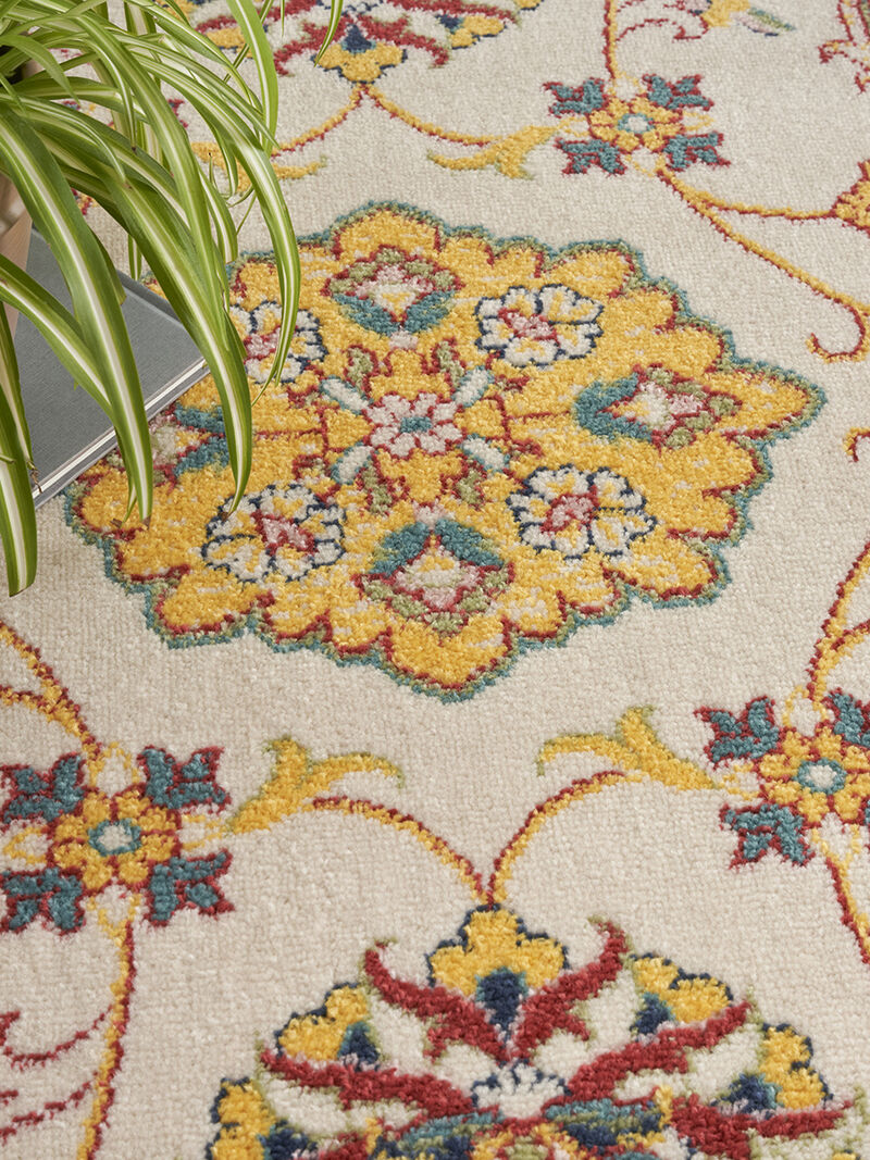 Nourison Essentials NRE05 Ivory/Gold 2'2" x 7'6" Rug