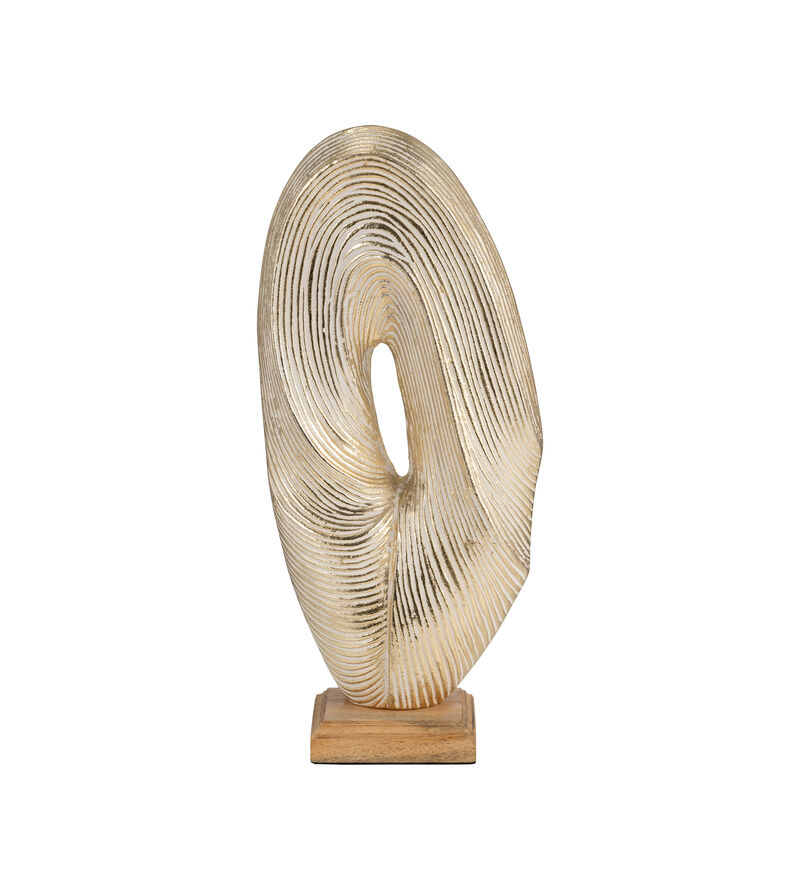 Metal, 17" Oval Table Top Deco, Gold image number 0