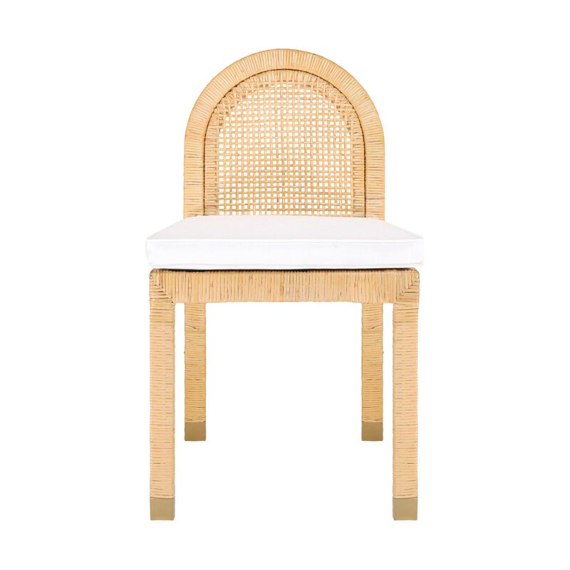 Tov Furniture Amara Cream Linen Arched Dining Chair image number 4