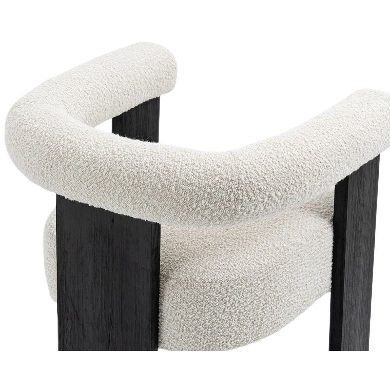 Meridian Furniture Barrel Cream Boucle Fabric Dining Chair