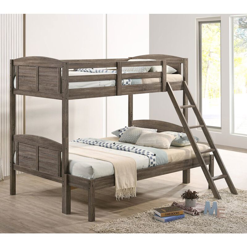 Coaster Co. of America Flynn Wood Twin Over Full Bunk Bed Weathered Brown image number 4
