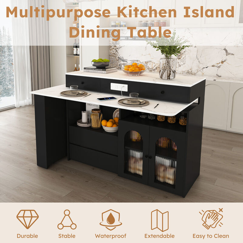 Gokdun Kitchen Island with Table image number 4