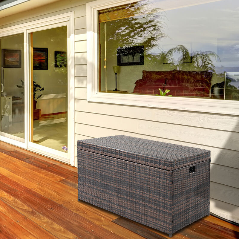 Practical Gradient Outdoor Storage Box &ndash; Deck Box for Patio, Backyard, and Garden Storage