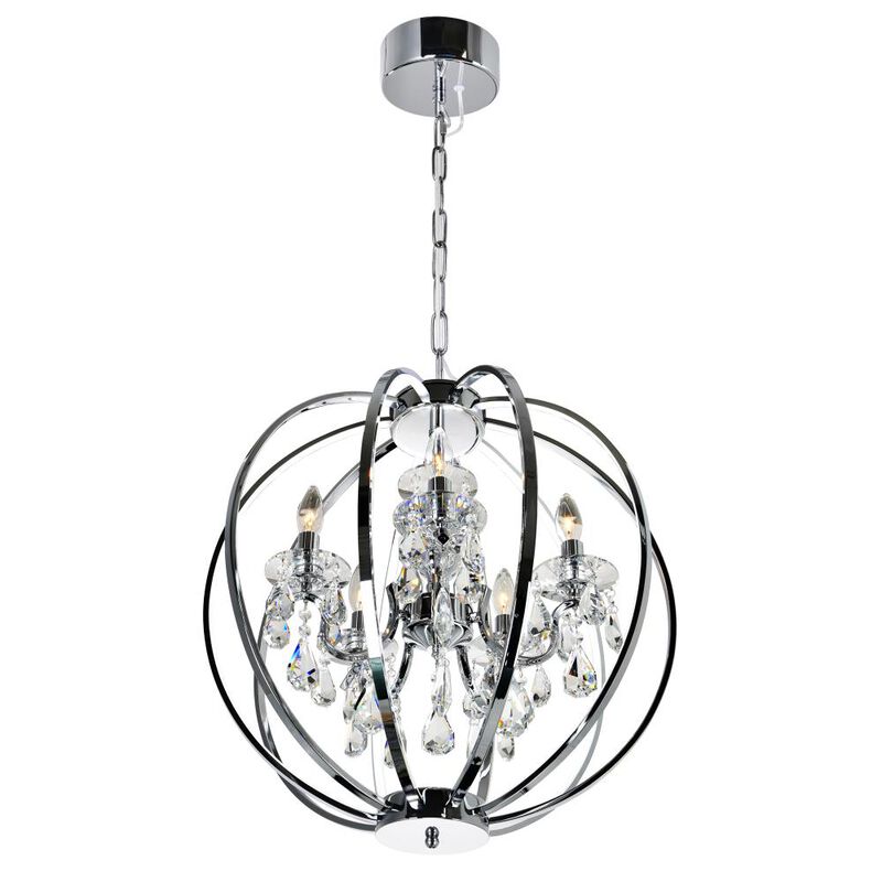 Abia 5 Light Up Chandelier With Chrome Finish
