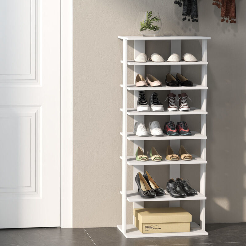 7-Tier Dual Shoe Rack Free Standing Shelves Storage Shelves Concise