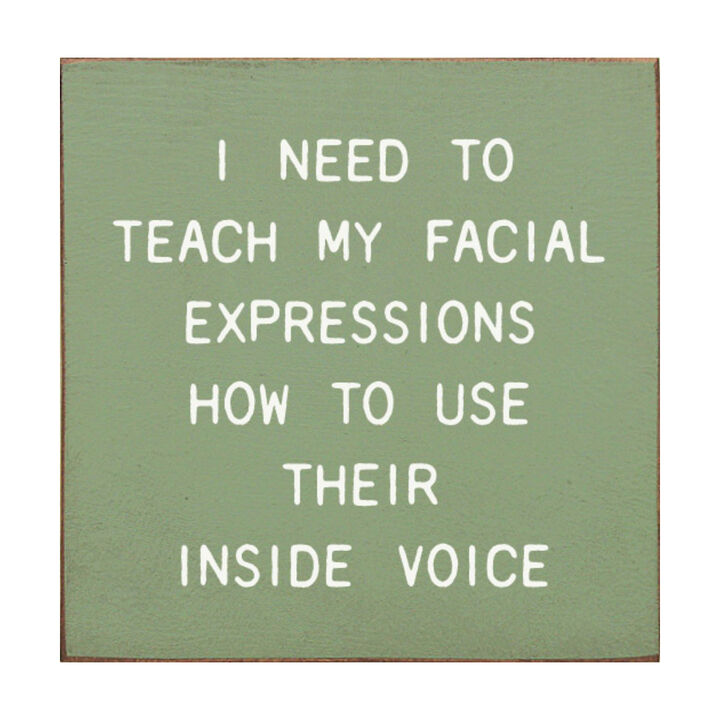 Funny Facial Expressions Wooden Sign Home Office Wall Decor