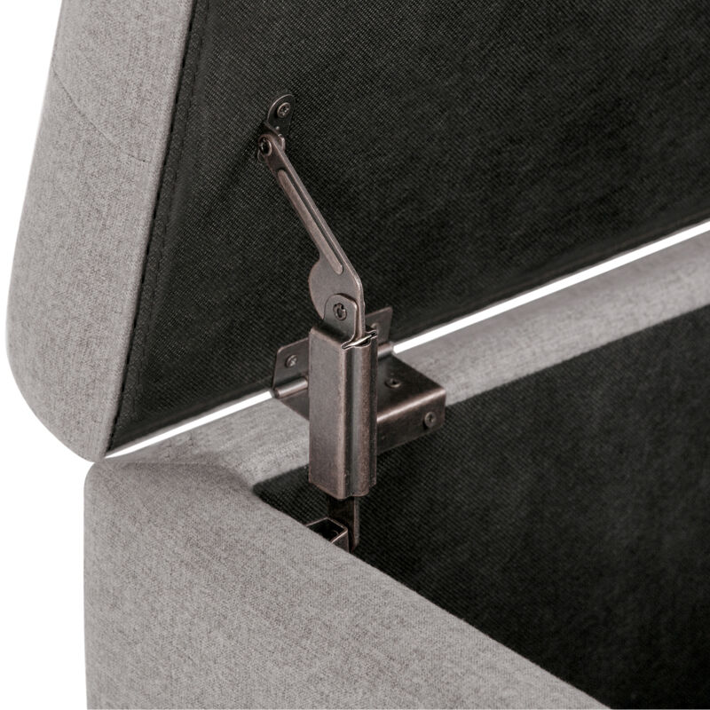 Cosmopolitan 34 inch Wide Transitional Rectangle Storage Ottoman in Cloud Grey Linen Look Fabric, Assembled