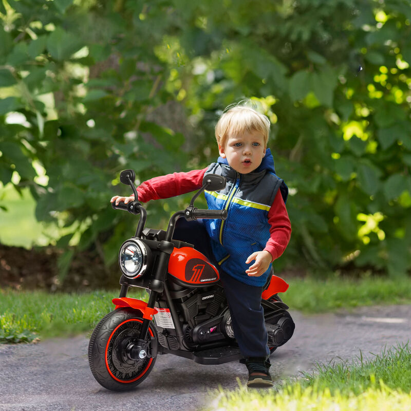 BreeBe 6V Kids Motorcycle w/ Training Wheels, Single-Button Start image number 1