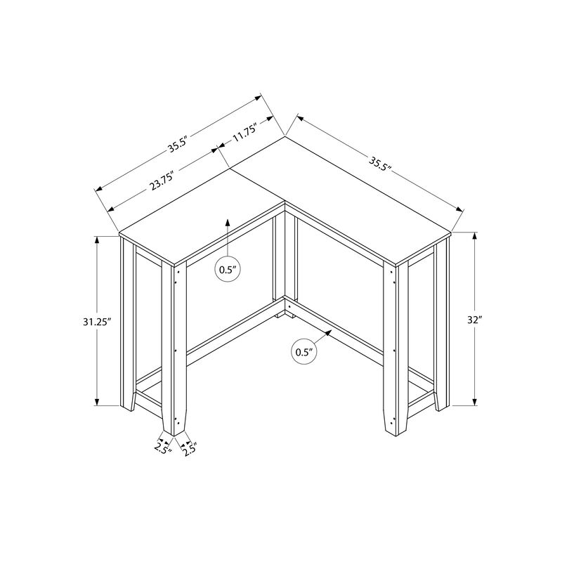 Monarch Specialties I 3658 Accent Table, Console, Entryway, Narrow, Corner, Living Room, Bedroom, Laminate, Grey, Contemporary, Modern
