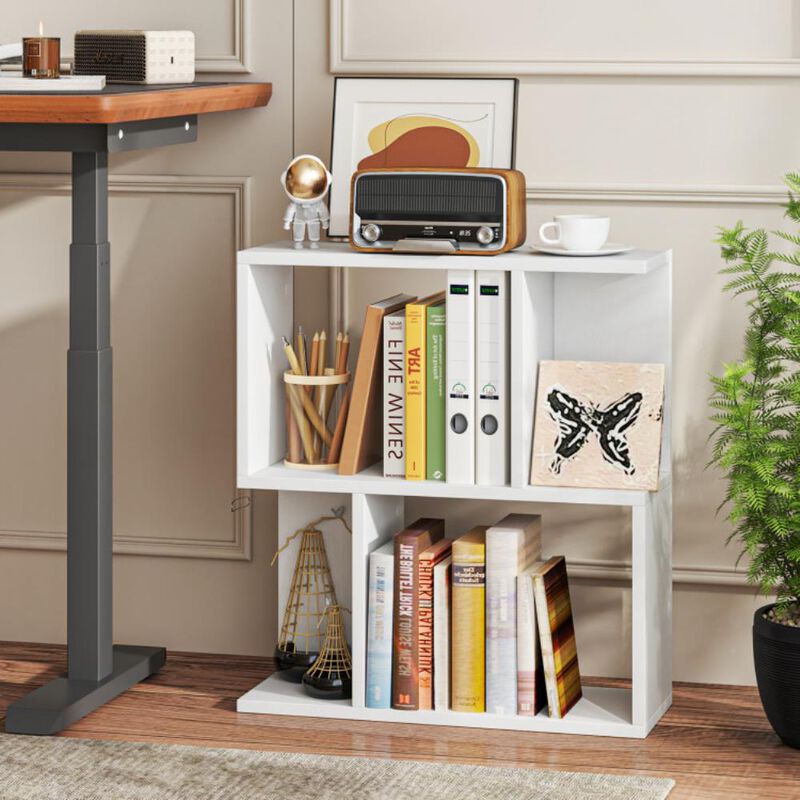Hivvago 3-Tier Bookshelf with Display Shelf for Small Space