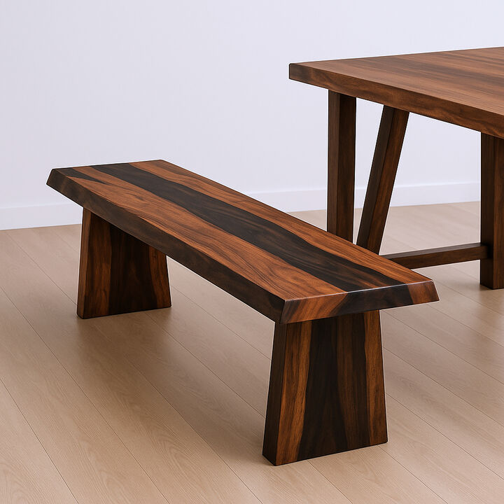 HomeRoots 75" Brown Solid Wood Live Edge Dining Bench