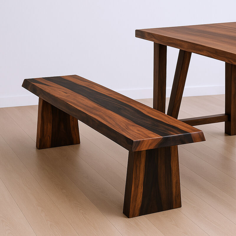 HomeRoots 75" Brown Solid Wood Live Edge Dining Bench image number 1