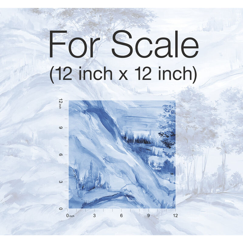 Misty Mountain Blue Wall Mural (Set of 2) image number 2