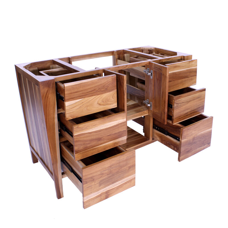 EcoDecors&reg; Significado&reg; 48" Teak Wood Free Standing Bathroom Vanity in EarthyTeak Finish image number 2