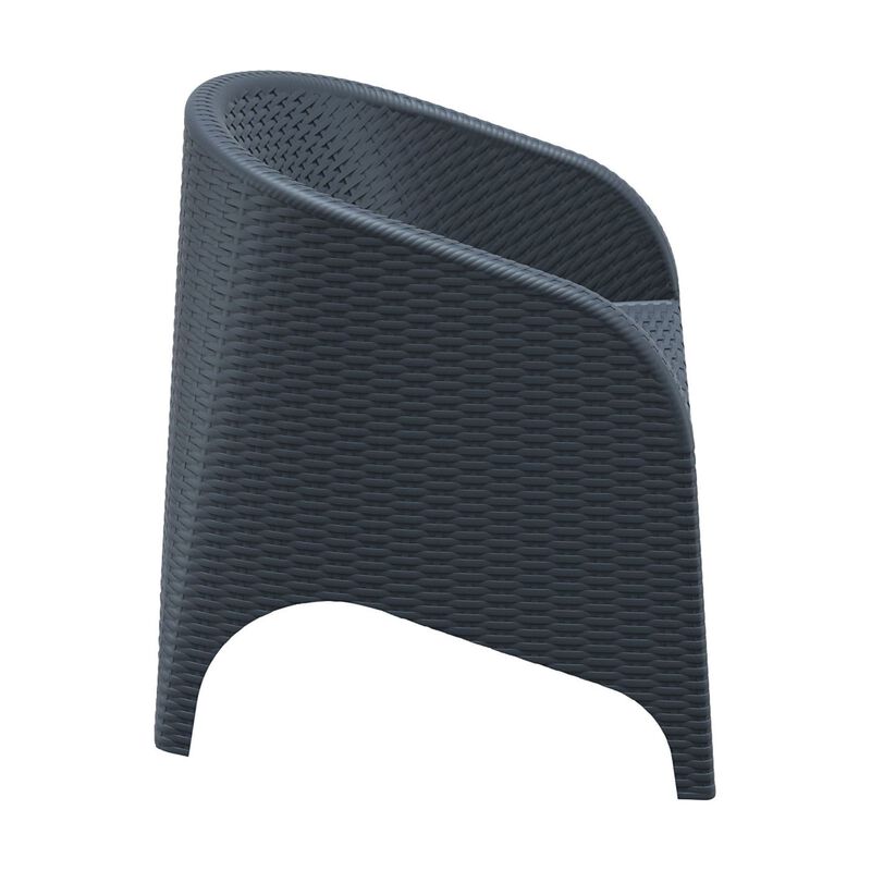 31.5" Gray Patio Wickerlook Stackable Dining Chair