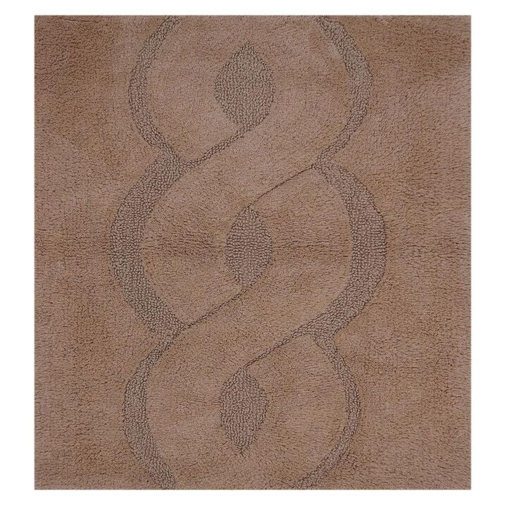 Beautiful Sculptured Chain Design Bath Rug With Anti Skid Latex Back Is Made Cotton Super Soft