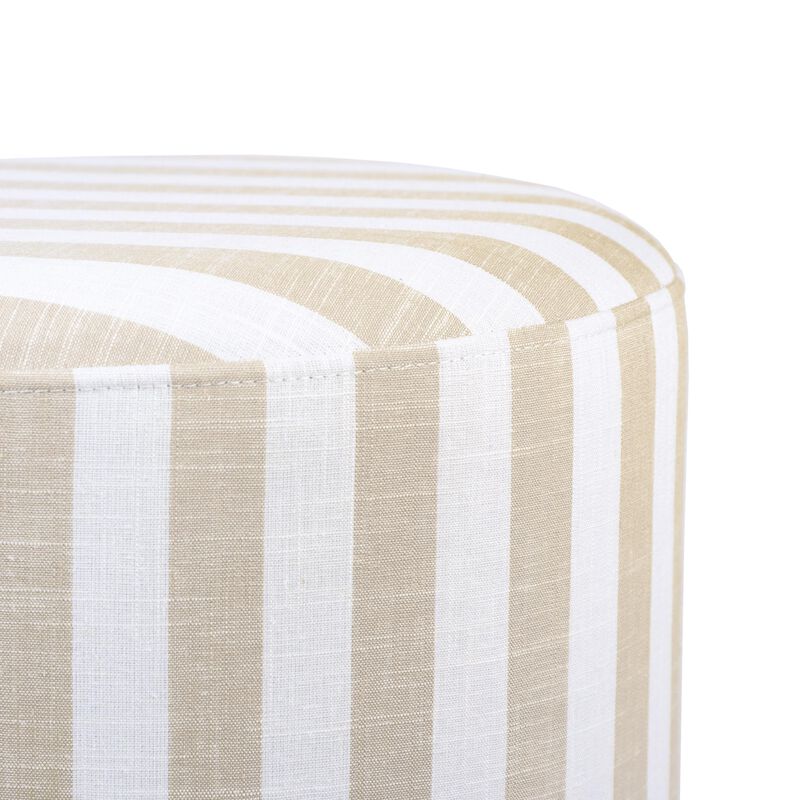 Tov Furniture Dex Pouf en lin ray&eacute; Beige image number 5
