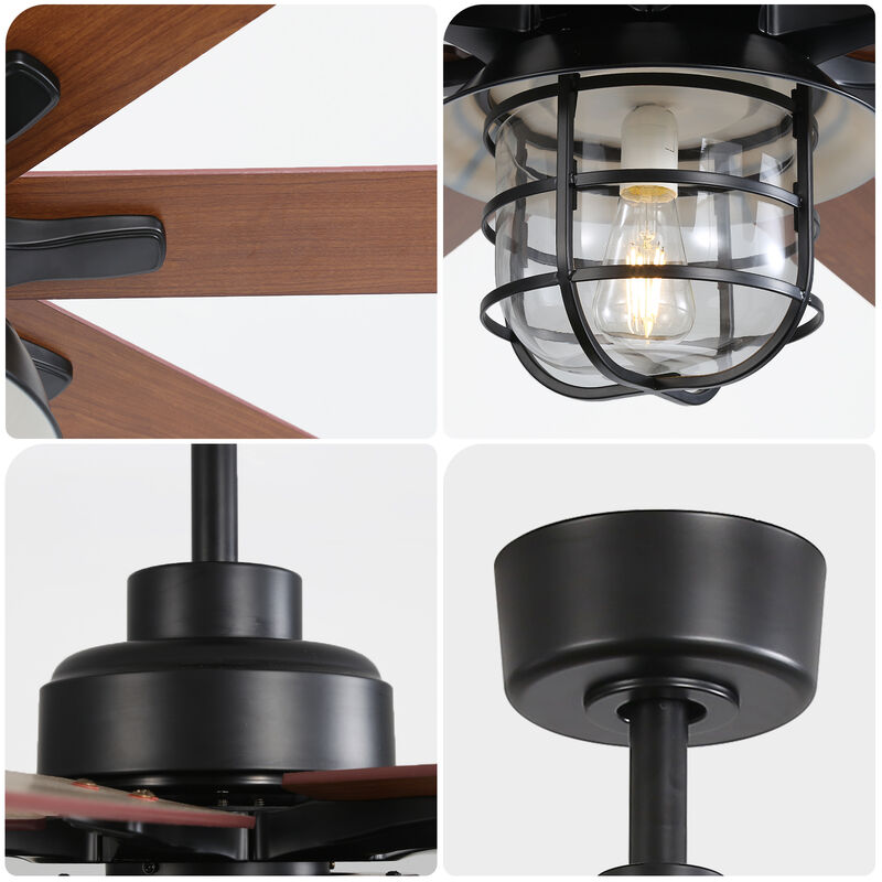 Modern 66 Inch Ceiling Fan With 6 Speed Wind 8 Blades Remote Control Reversible DC Motor With Light image number 6