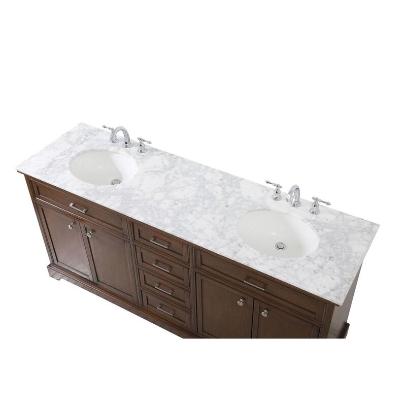 Elegant Kitchen and Bath 72 inch double bathroom vanity in teak