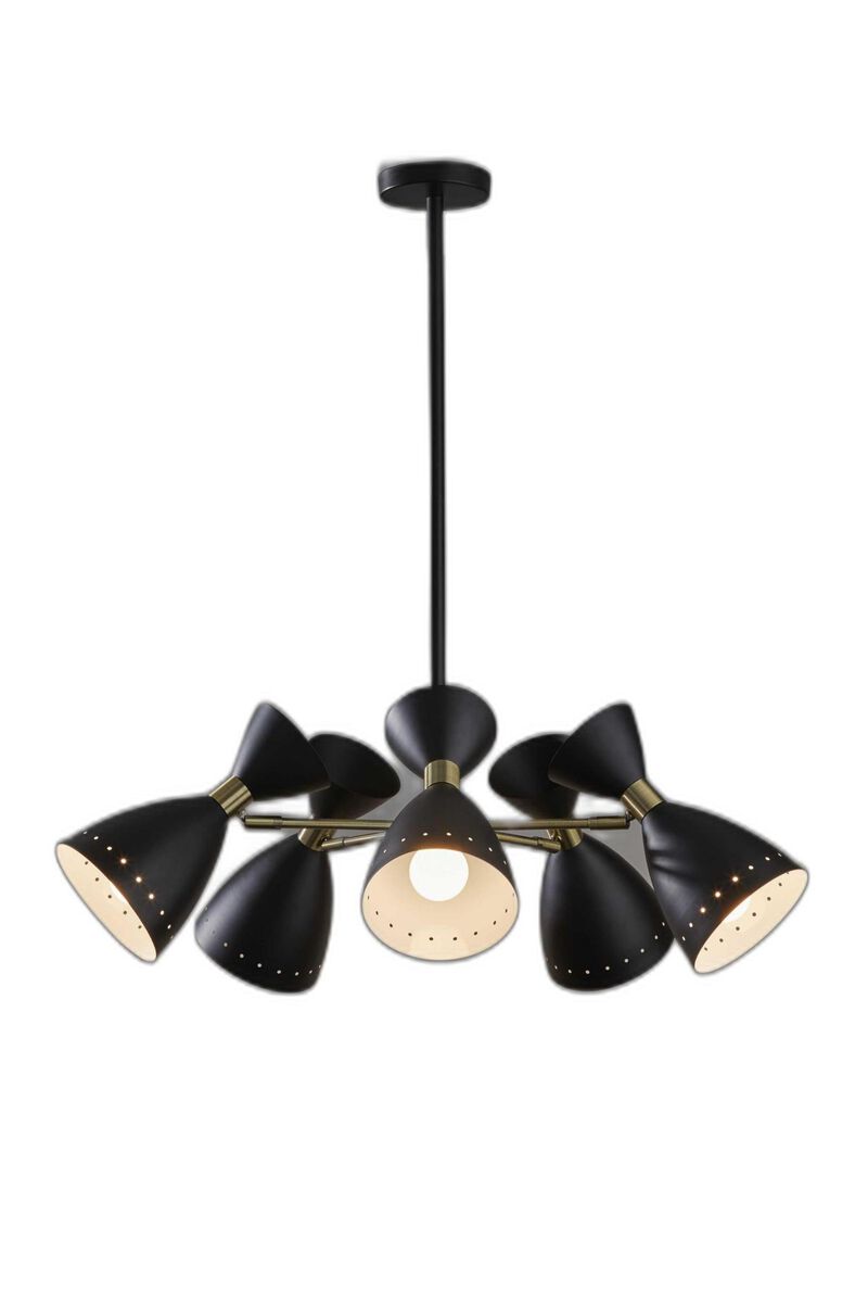 HomeRoots Cinco Diabolo Adjustable Black Metal Pendant image number 2