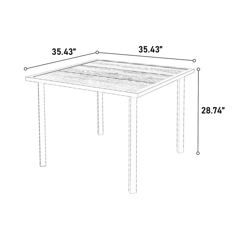 Fixtlu 5‑Piece Wicker Outdoor Patio Dining Set image number 9