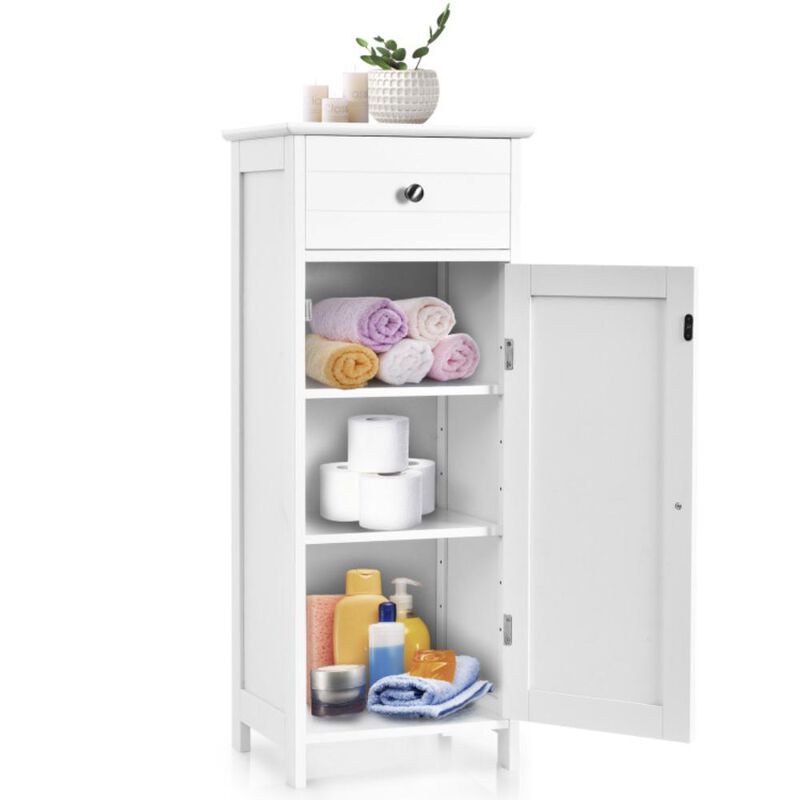 Hivvago Wooden Storage Free-Standing Floor Cabinet with Drawer and Shelf