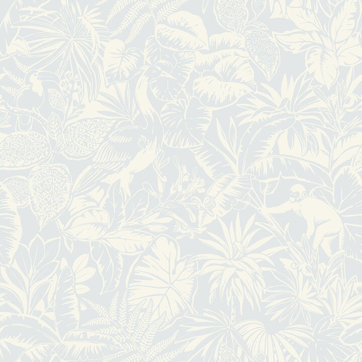 Corcovado Light Blue Jungle Jamboree Wallpaper