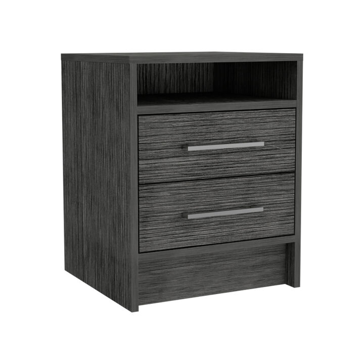 Rowley 2-Drawer 1-Shelf Rectangle Nightstand Smokey Oak