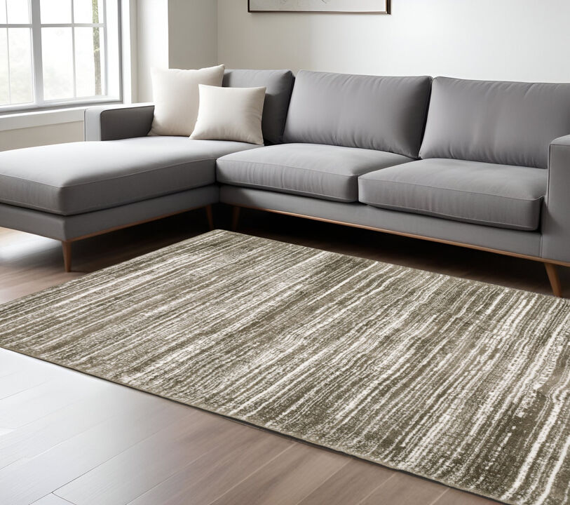 HomeRoots Striped Distressed Area Rug