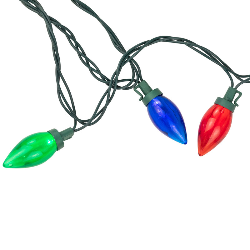 25ct Multi-Color LED C9 Christmas Lights  16ft Green Wire image number 6