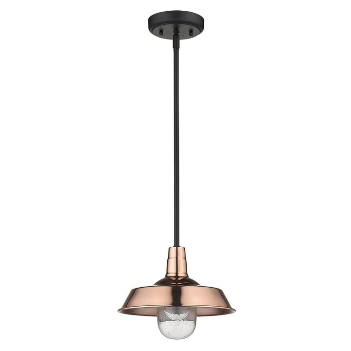 Hivvago Shiny Copper Shallow Plate Adjustable Pendant Light