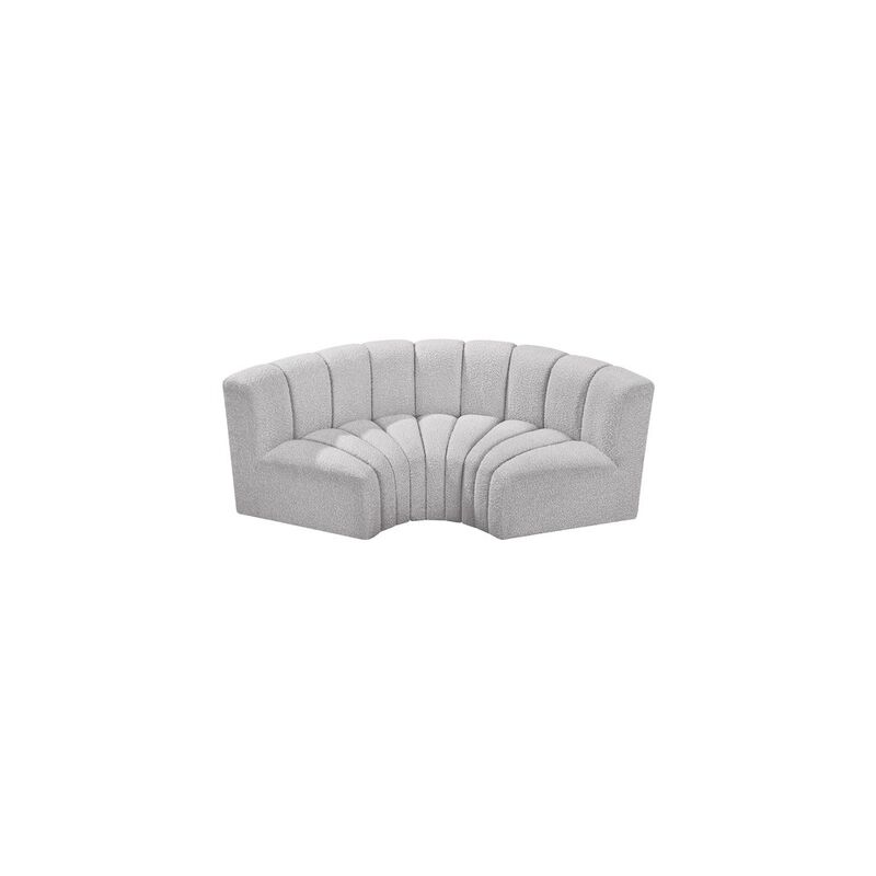 Meridian Furniture Arc Grey Boucle Fabric Modular Sofa