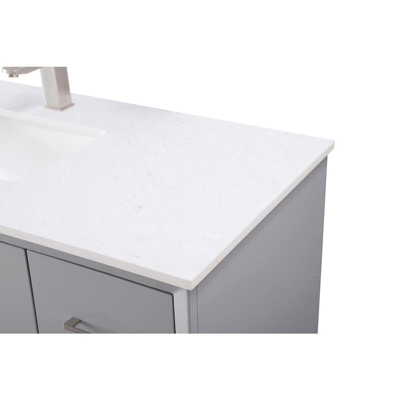 Elegant Kitchen and Bath 84 Inch Double Bathroom Vanity In Grey