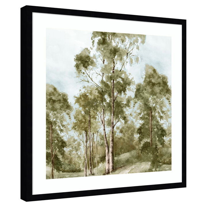 Pathway Through Tranquil Woods by PI Studio Wood Framed Wall Art Print