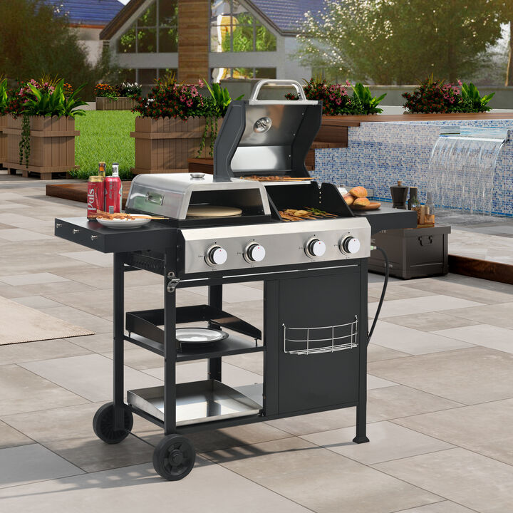 Stainless Steel 4-Burner 49,200 BTU Propane Gas Barbecue Grill