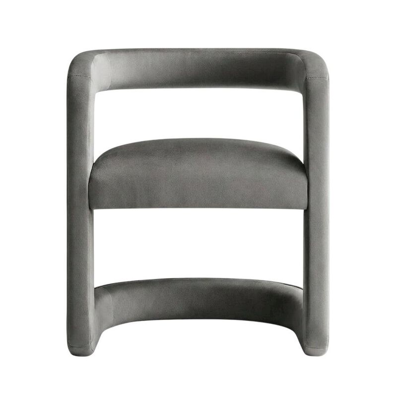 Performance Velvet Barrel Dining Chair with Arms, Cadet Blue image number 0