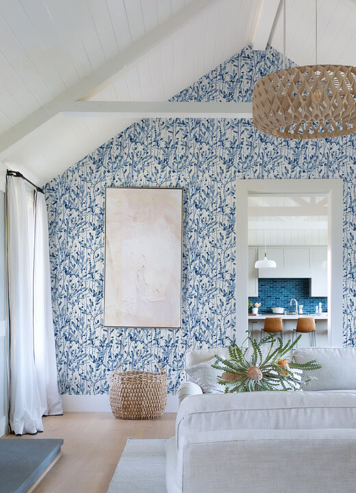 Leandra Indigo Floral Trail Wallpaper