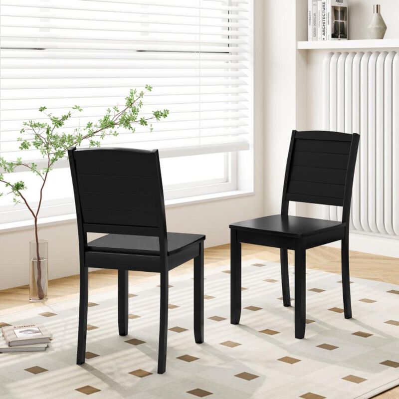 Hivvago Wood Dining Chair Set of 2 Armless Kitchen Chairs with Rubber Wood Legs