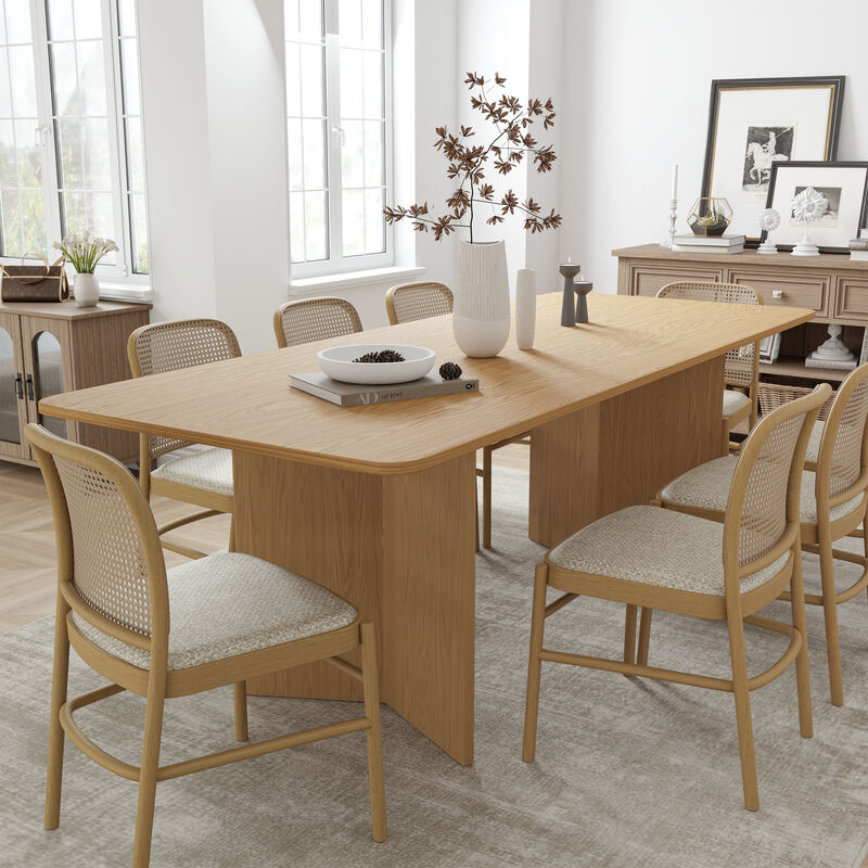 Brix 79V-Shaped Leg Square Wooden Dining Table