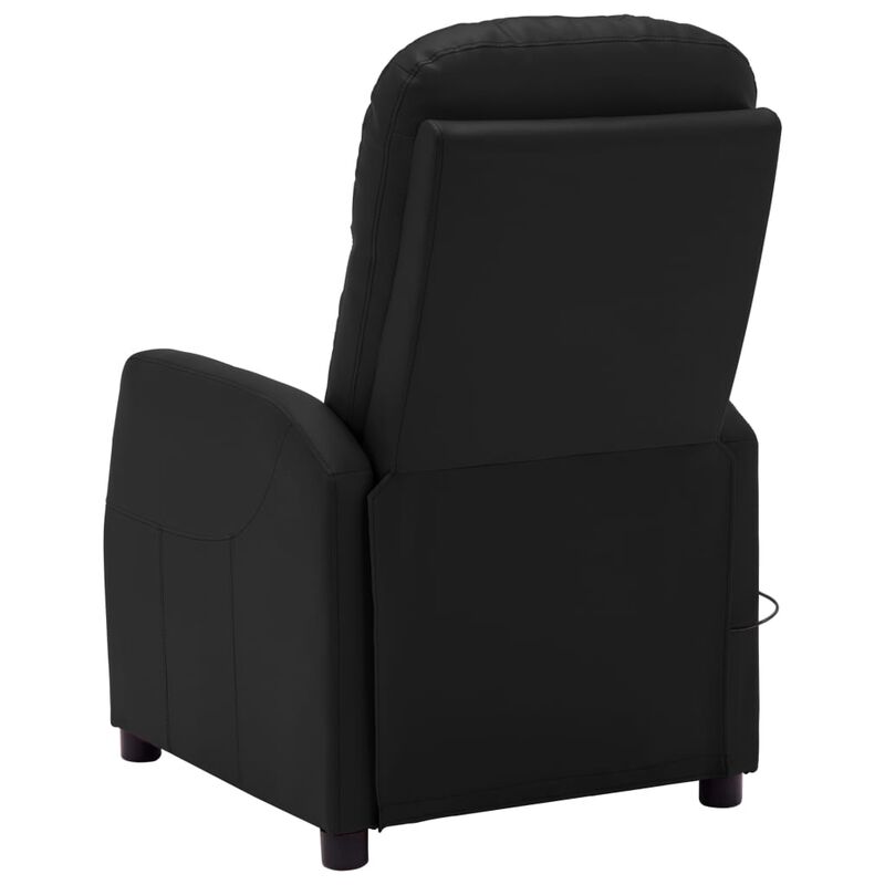 Massage Recliner Black Faux Leather